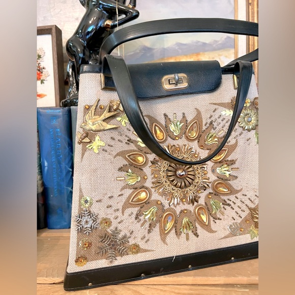 Handbags - Vintage 1960s Enid Collin’s Style Beaded Handbag With Sparrows & Snowflakes